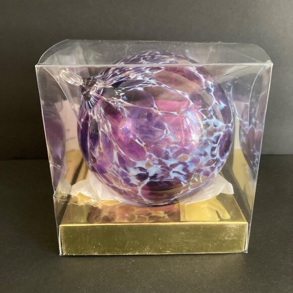 Dehanna Jones Totally Blown Glassworks Purple Ornament Orb Witch Ball - Picture 2 of 7